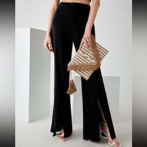 - - Shein/ Tassel Decor Weave Detail Flap Square Bag